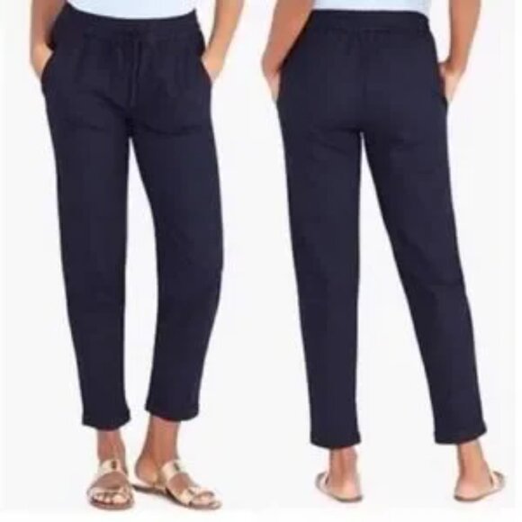 J.Crew 03341 black mid rise elastic waist drawstring drapey pants pockets 00 XXS - Picture 2 of 13